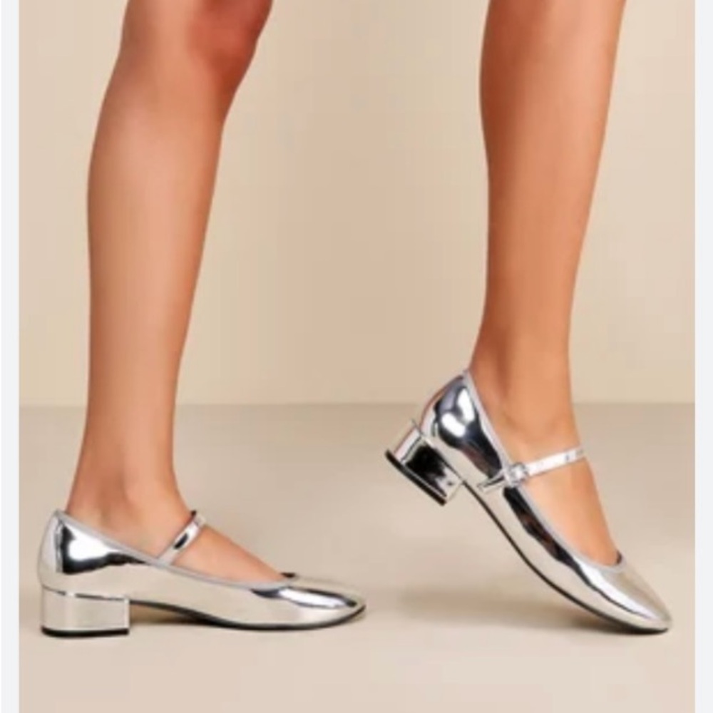 Madden Girls Tutu Silver Mary Jane Heels New 6